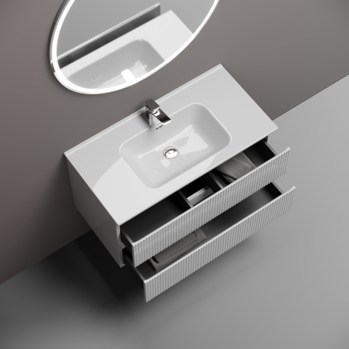 Тумба под раковину Sancos SNOB T SNT90W 90х40 подвесная цвет белый - фото 5